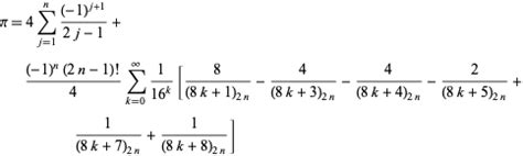 Pi Formulas -- from Wolfram MathWorld