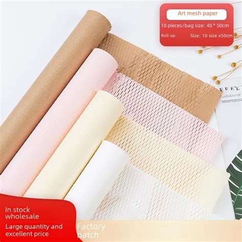 cheap red honeycomb mesh paper  diy flower bouquets joom