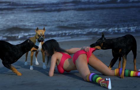 The Big ImageBoard (TBIB) - 14:9 3d (artwork) all fours beach ...