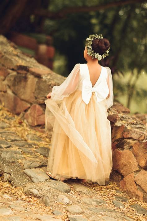 Long Sleeve Flower Girl Dresses, Modern Flower Girl Dress With Tulle