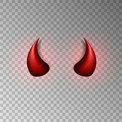 premium vector  dimensional devil horns red glossy daemon horns