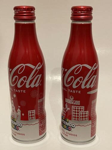 super nintendo world coca cola aluminum bottle   set brand