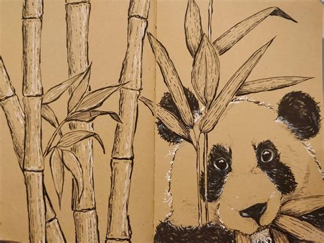 Panda in its habitat : r/Inktober