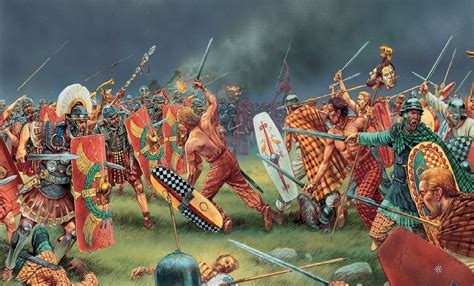 The Battle of Watling Street in AD 60. The Britons, led by Boudicca the ...