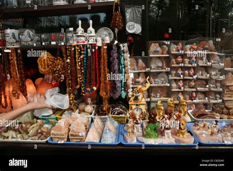 Souvenirs from solid rock salt in a souvenir shop in the Wieliczka Salt ...