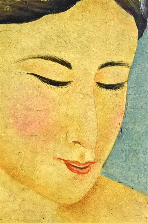 SOLD - Antique Oil Painting Nude Woman Bathing Tri-Fold Folding