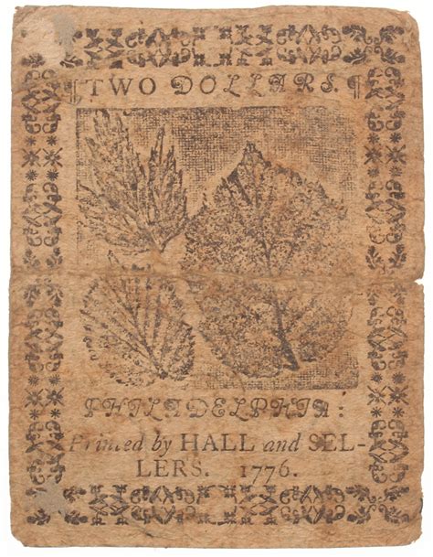 1776 $2 Two Dollars Continental Colonial Currency Note | Pristine Auction
