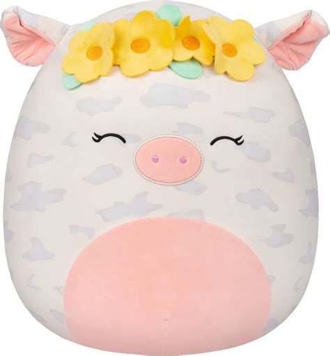 Amazon.com: Squishmallows 16-Inch Rosie Spotted Pig with Yellow Flower