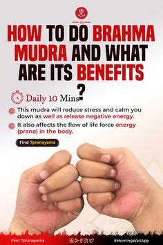 a poster with two hands holding each other and the words how to do brahma, mudra and what are ...