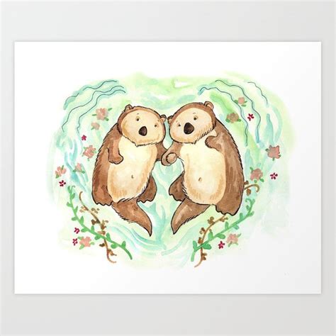 Otters Holding Hands Drawing at PaintingValley.com | Explore collection ...