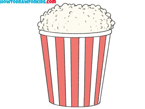 How to Draw Popcorn - Easy Drawing Tutorial For Kids