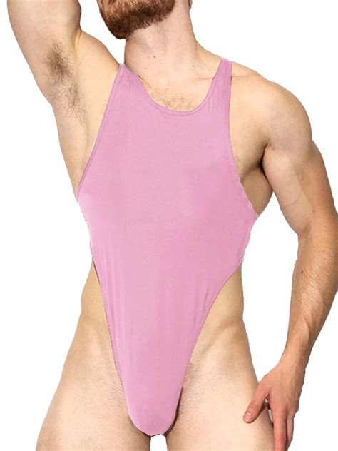 TiaoBug Men Athletic Bodysuit One Piece Wrestling Singlet High Cut