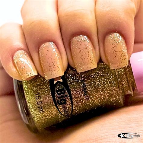 Esmalte Dourado Com Glitter - Esmalte com Glitter Dourado Big Universo 15,5 ML
