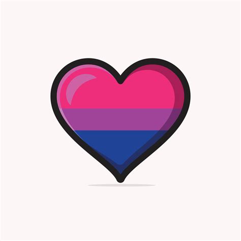 bisexual flag  heart shape vector illustration  vector art