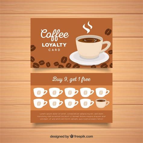 Coffee Shop Loyalty Card Template - Printable Word Searches