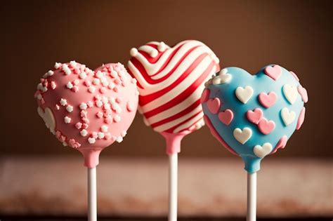 Premium Photo | Heart-shaped cake pops