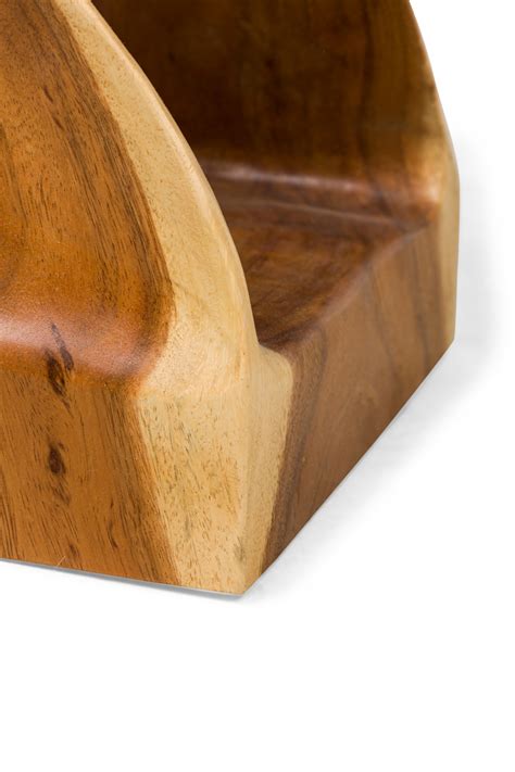 Modernist carved wooden pedestal table