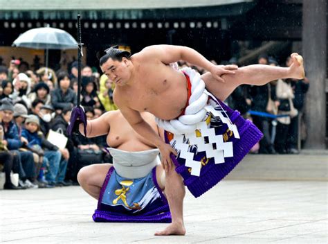 Sumo Grand Champions Celebrate The New Year Photos and Images | Getty ...