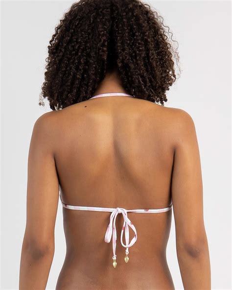 Shop Topanga Strawberry Kisses Triangle Bikini Top In Pink - Fast