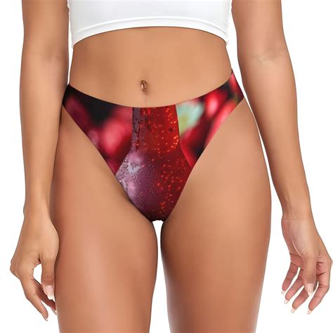 JUNZAN Berry Infused Refreshment Print Women's Sexy G-String,Underwear