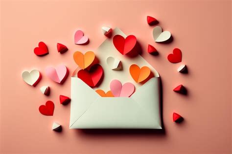 Premium AI Image | A heart - shaped paper envelope with a message in it.