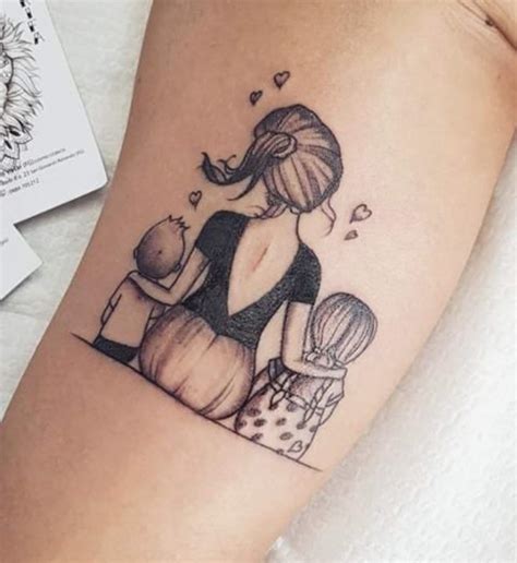 mother son daughter tattoos