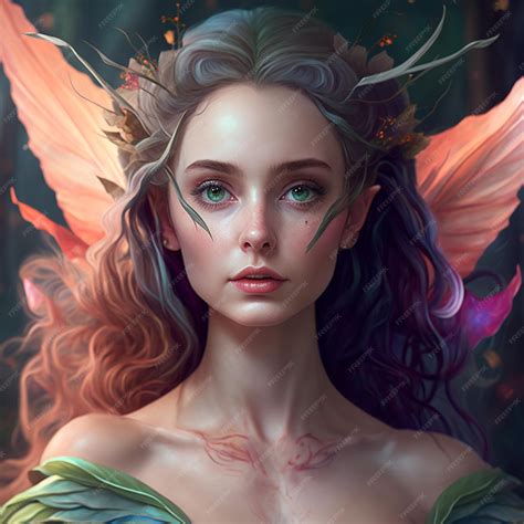 Beautiful fairy woman fantasy background image Ai generated art