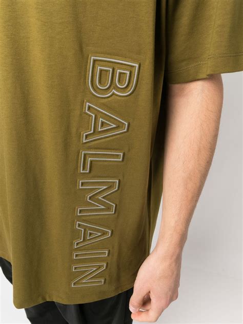 balmain logo detail  shirt farfetch