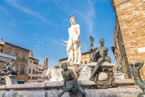 florencia, Italia - Neptuno fuente. mármol escultura, Renacimiento obra