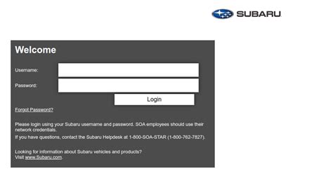 wwwsubarunetcom subaru employee login