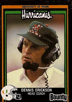 Miami Hurricanes Football | DENNIS ERICKSON | Trading Card Collection