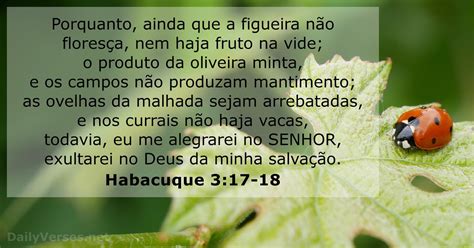 Habacuque Ainda Que A Figueira Não Floresça - Habacuque 3:17-18 - Versículo da Bíblia - DailyVerses.net