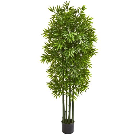 Nearly Natural 64” Bamboo Artificial Tree with Green Trunks UV