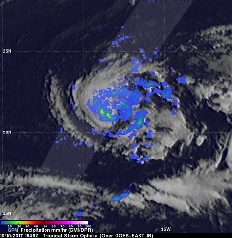 Strengthening Tropical Storm Ophelia Observed By GPM | NASA Global ...