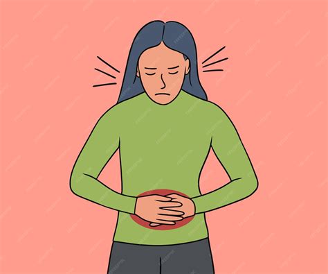 Premium Vector | Woman having stomach ache illustration