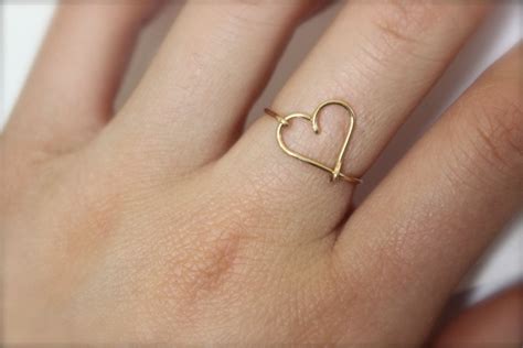 Gold Heart Ring - Etsy