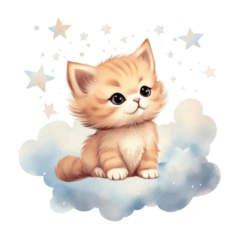 Premium Photo | Watercolour Drawing for Kids of a Cute Baby Kitten
