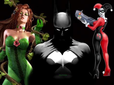 Batman, Poison Ivy and Harley Quinn - Batman Wallpaper (27163474) - Fanpop