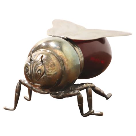 A Silver Plated Honey Jar in the Form of a Bee at 1stDibs