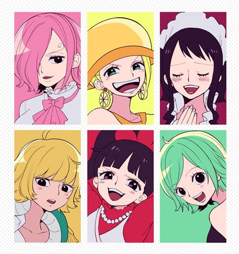 vinsmoke reiju, baby 5, marguerite, miss valentine, camie, and 1 more