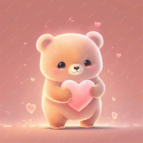 Premium AI Image | cute kawaii bear with heart