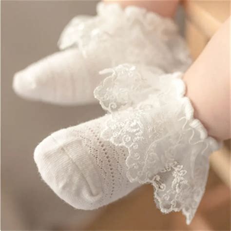 Baby Girl Lace Ruffle Socks Only $3.59 PatPat US