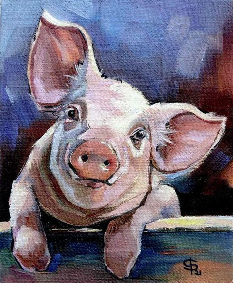 Pig Painting | Иллюстрации свиньи, Милые рисунки, Техники рисования ...