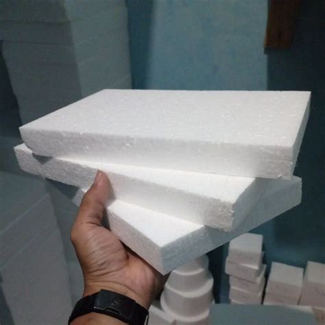 jual kreasi custom styrofoam gabus kotak putih  tebal cm shopee