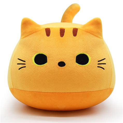 SUWJELANY Orange Cat Plush Toy, 15.7" Soft Cat Stuffed Animal Toy for