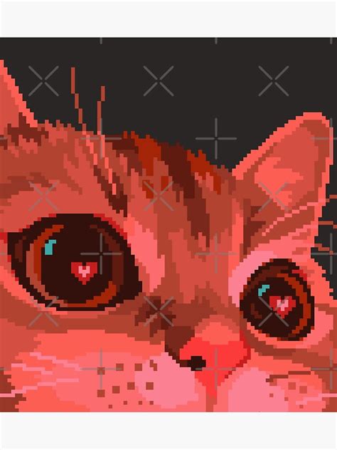 "Pixel Heart Eyes Cat" Poster for Sale by TofuPixel | Redbubble