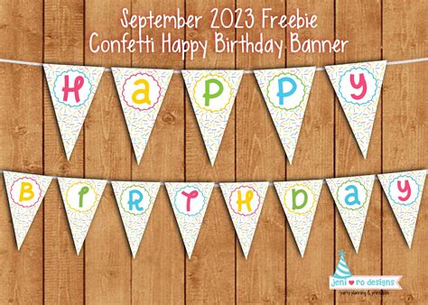 Happy Birthday banner printable in the Free Printable library