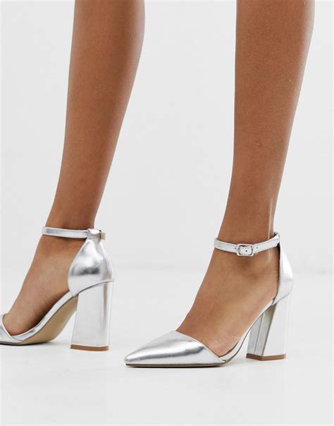 Metallic Silver Closed Toe Heels Shop | bellvalefarms.com