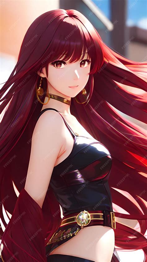 Premium AI Image | anime girl in black dress