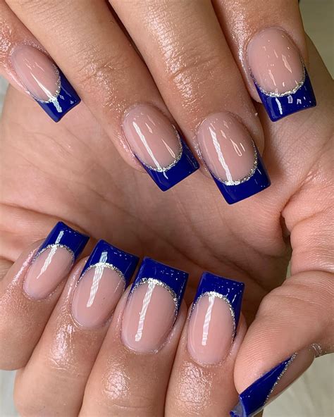 Blue French Tip Nail Designs